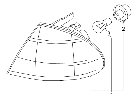 2001 BMW 330xi Front Lamps - Signal Lamps Front Right Turn Indicator Diagram for 63136902766