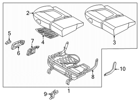 2022 Hyundai Tucson Rear Seat Components PAD ASSY-REAR SEAT CUSHION, RH Diagram for 89250-CW010