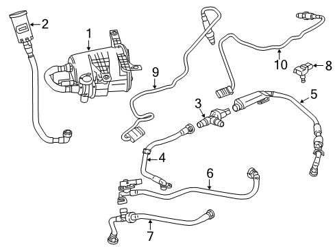 2021 BMW 530e xDrive Emission Components TANK EVAP LINE WITH PRESSURE Diagram for 13908665236