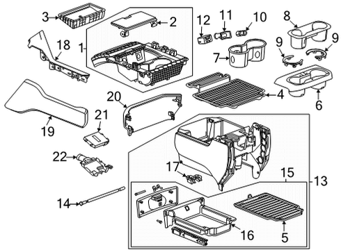 2022 GMC Yukon XL Center Console Trim Plate Diagram for 84416151