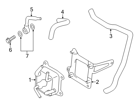 2014 Nissan Quest Trans Oil Cooler Hose-Oil Cooler Diagram for 21633-1JB0A