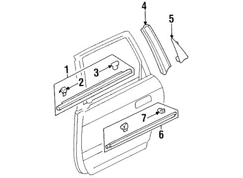 1997 Honda Odyssey Exterior Trim - Rear Door Protector, L. RR. Door *NH578* (TAFFETA WHITE) Diagram for 75323-SX0-A11ZU