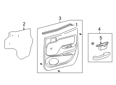2003 Toyota Tacoma Interior Trim - Rear Door Door Trim Panel Diagram for 67640-04010-B1
