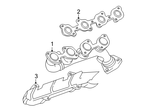 2006 Toyota Sequoia Exhaust Manifold Heat Shield Diagram for 17168-50160
