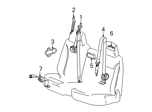 2012 Chevrolet Colorado Seat Belt Center Buckle Diagram for 89022977