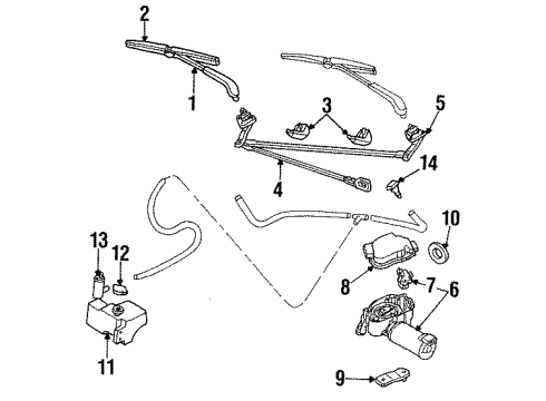1984 Buick Century Switches Switch Asm-Rear Window Wiper & Washer Diagram for 25516896