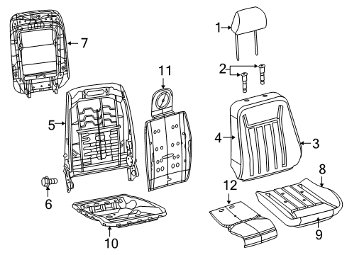 2014 Chrysler 300 Front Seat Components Bag-Seat Back Diagram for 68104706AA