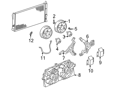 1999 Pontiac Montana Powertrain Control Shroud Kit, Engine Electric Coolant Fan Diagram for 12367291