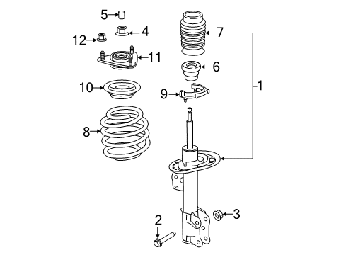 2017 Ford Mustang Struts & Components - Front Boot Diagram for FR3Z-18A047-B