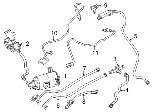 2020 BMW 530i xDrive Emission Components SUCTION JET PUMP WITH LINE Diagram for 13908665277