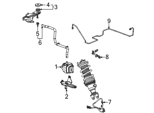 2021 Chevrolet Corvette Auto Leveling Components Mount Bracket Diagram for 84237661