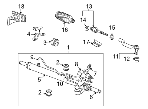 2010 Honda Accord Steering Column & Wheel, Steering Gear & Linkage Rack, Power Steering Diagram for 53601-TE0-A02