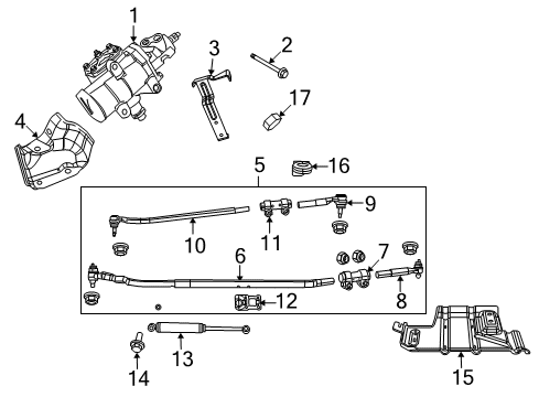 2010 Dodge Ram 2500 Steering Column & Wheel, Steering Gear & Linkage, Shroud, Switches & Levers Package-Drag Link Outer Diagram for 68036726AB