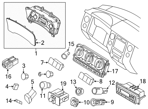 2009 Ford Expedition A/C & Heater Control Units Instrument Cluster Diagram for 9L1Z-10849-RA