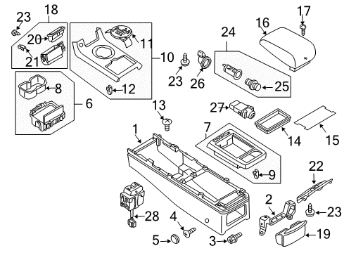 2003 Infiniti G35 Switches Body - Console Diagram for 96911-AL505