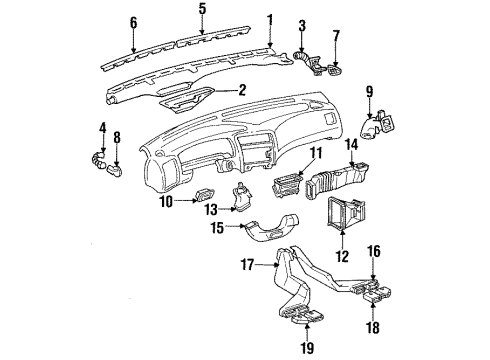 1995 Toyota Corolla Ducts Heat Duct Diagram for 55844-12340