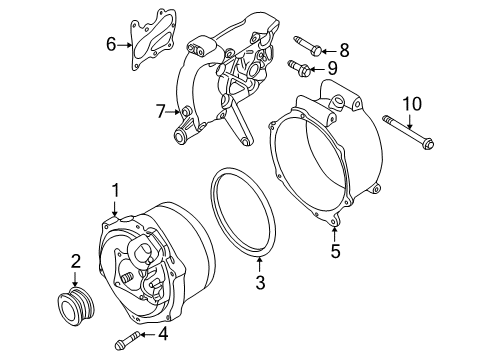 2001 BMW 750iL Alternator Hex Bolt With Washer Diagram for 07119915082