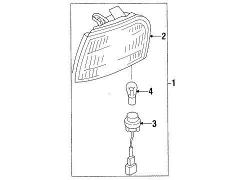 1996 Nissan Maxima Bulbs Lamp Assembly-Side Combination, RH Diagram for 26110-40U25