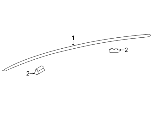 2016 Toyota Mirai Exterior Trim - Roof Drip Molding Diagram for 75555-62010