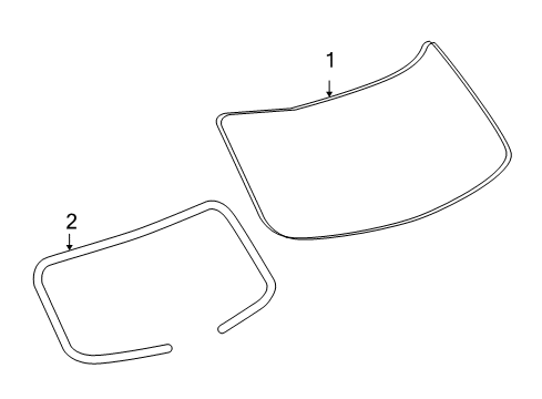 2008 Saturn Vue Lift Gate - Glass & Hardware Weatherstrip, Lift Gate Window Diagram for 96832311