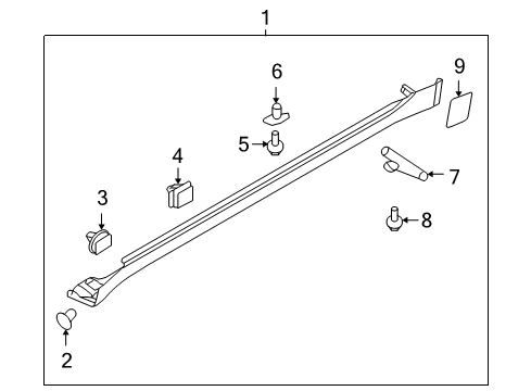 2009 Hyundai Genesis Exterior Trim - Pillars, Rocker & Floor Moulding Assembly-Side Sill, RH Diagram for 87752-3M000