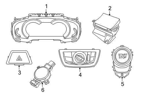 2017 BMW 740i xDrive Switches Instrument Display Diagram for 62106847820