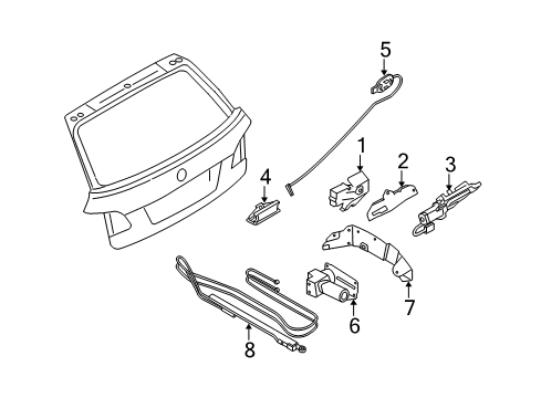 2007 BMW 530xi Lift Gate Cover, Hydraulic Zylinder Diagram for 51247183271
