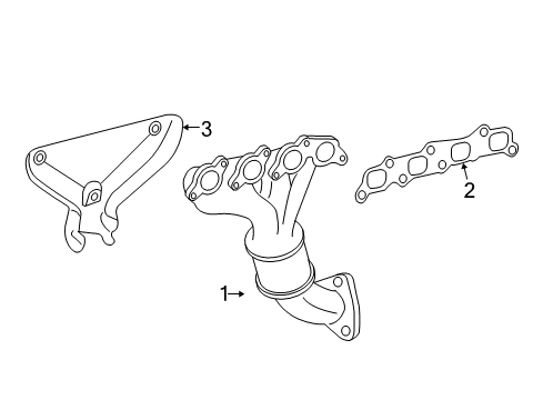 2006 GMC Canyon Exhaust Manifold Exhaust Manifold Assembly (W/ 3Way Catalytic Converter) Diagram for 12571601