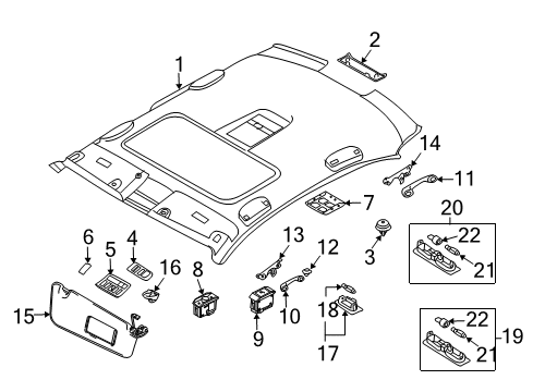 2007 BMW 525xi Sunroof Interior Reading Light, Rear Diagram for 63316962057