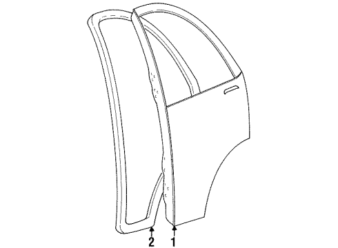 2001 Chevrolet Metro Rear Door Weatherstrip, Rear Door Opng, LH (On Esn) Diagram for 30020549