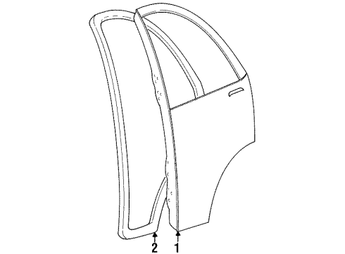 2001 Chevrolet Metro Rear Door Weatherstrip, Rear Door Opng, RH (On Esn) Diagram for 30020548