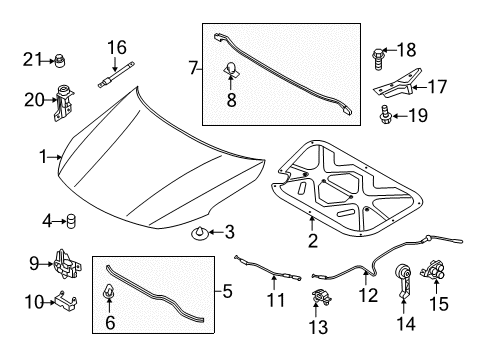 2012 Kia Optima Anti-Theft Components Cable Assembly-Hood Latch Diagram for 811904C100