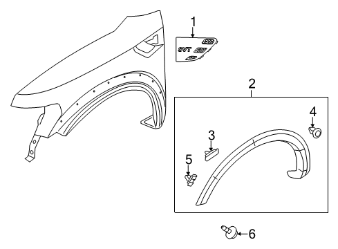 2013 Ford F-150 Exterior Trim - Fender Nameplate Diagram for AL3Z-16228-A