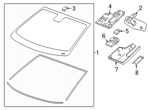 2022 Chevrolet Bolt EUV Glass - Windshield Rain Sensor Diagram for 13536348