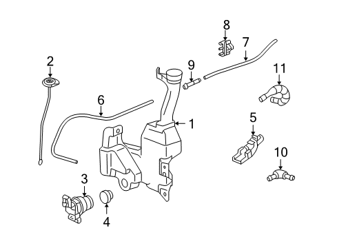 2009 Honda Accord Wiper & Washer Components Tank, Washer (2.5L FR.) Diagram for 76841-TA5-A01