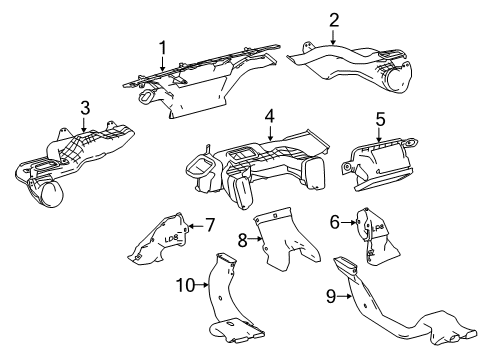 2018 Toyota RAV4 Ducts Defroster Nozzle Diagram for 55950-0R030