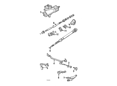 1986 BMW L7 Steering Column & Wheel, Steering Gear & Linkage Front Steering Tie Rod Assembly Diagram for 32211117212