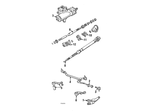 1986 BMW L7 Steering Column & Wheel, Steering Gear & Linkage Pressure Hose Assembly Diagram for 32411124713