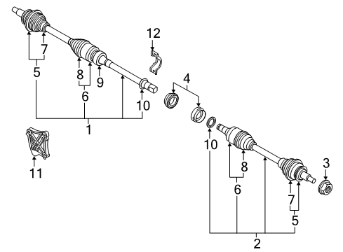 2016 Scion iA Drive Axles - Front Axle Assembly Diagram for 43420-WB004