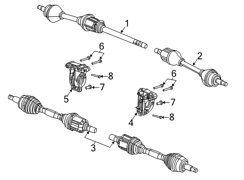 2019 Jeep Compass Drive Axles - Front Axle Half Shaft Diagram for 68252423AA