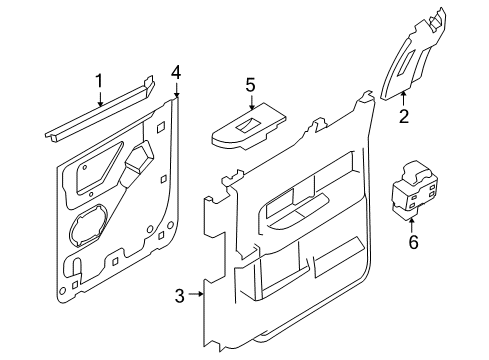 2010 Ford F-150 Front Door Switch Bezel Diagram for 9L3Z-14528-NA