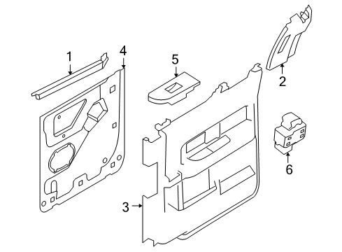 2010 Ford F-150 Front Door Door Trim Panel Diagram for AL3Z-1627407-DB