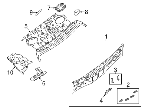 2013 Nissan Altima Rear Body STIFFENER-PERCEL Shelf, LH Diagram for G9429-3TAMA