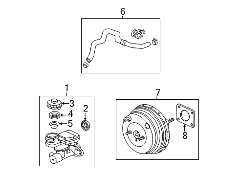 2004 Honda Element Hydraulic System Master Cylinder Assembly Diagram for 46100-SCV-A01