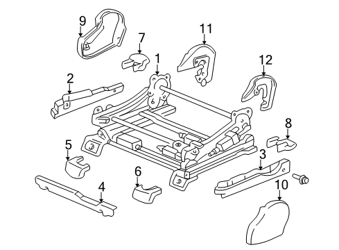 2004 Toyota Sequoia Power Seats Lower Shield Diagram for 71874-0C010-B1