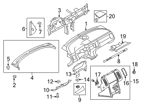2016 Ford Flex Instrument Panel Lower Cover Screw Diagram for -N808453-S424