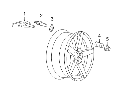 2007 Chevrolet Corvette Tire Pressure Monitoring Tire Pressure Sensor Diagram for 25758221