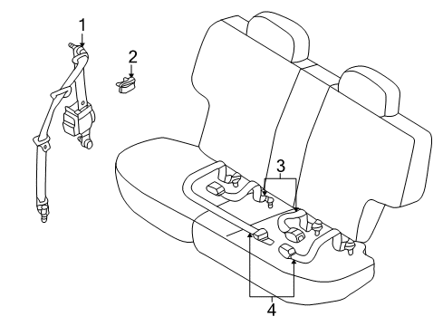 2002 Infiniti QX4 Seat Belt Hook Assy-Seat Belt Diagram for 88890-0W011