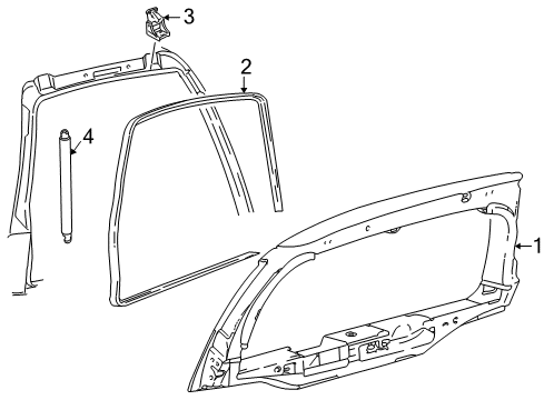 2004 Ford Excursion Lift Gate Lift Gate Diagram for 4C7Z-7840010-AA