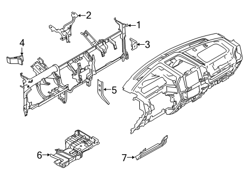 2020 Ford Expedition Cluster & Switches, Instrument Panel Lower Cover Diagram for JL1Z-78017A26-A